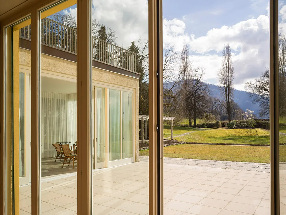 Villa Senar, Erdgeschoss, Veranda / Park, Bild: 2023, Kantonale Denkmalpflege, <a href=