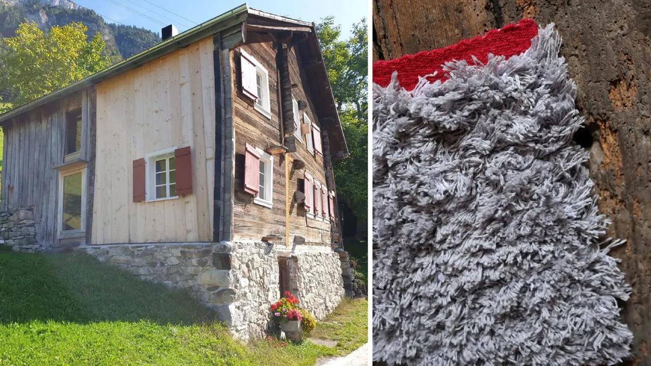 Das Haus Tannen in Morschach (SZ) mit Teppich von Stephanie Meier. Bilder: Stephanie Meier
