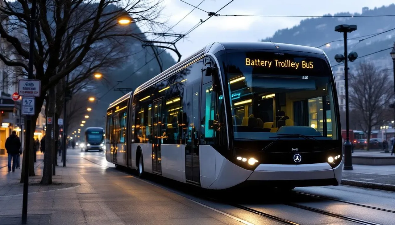 Batterie-Trolleybus Linie 7 – KI-generiertes Symbolbild