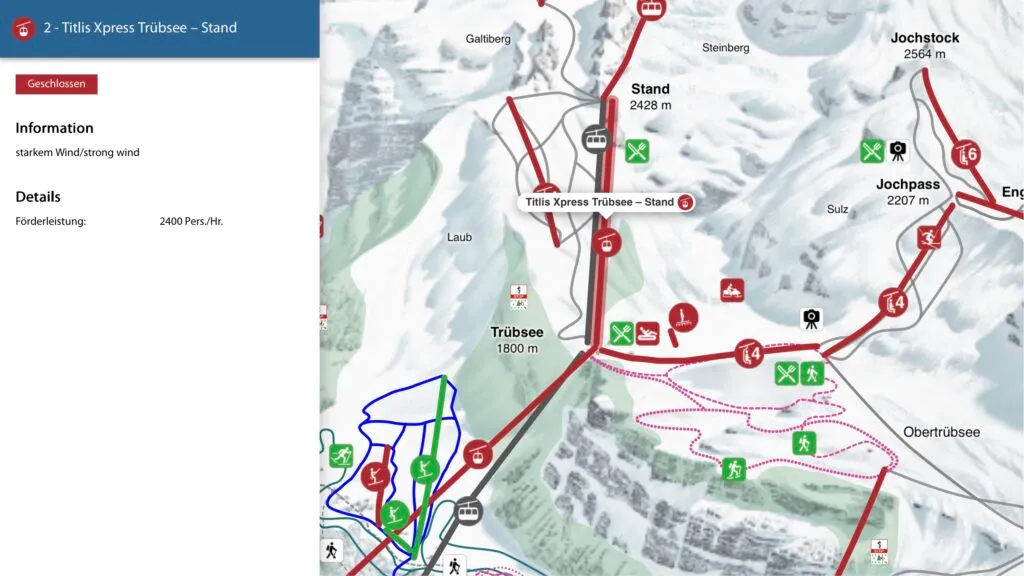 Die meisten Titlis Bahnen sind nach dem Gondel-Unfall geschlossen.
