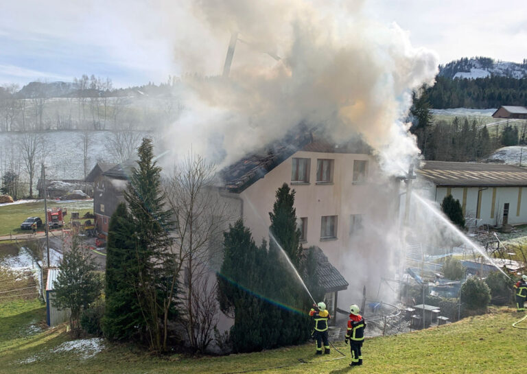Wohnhaus gerät in Brand – eine Person verletzt
