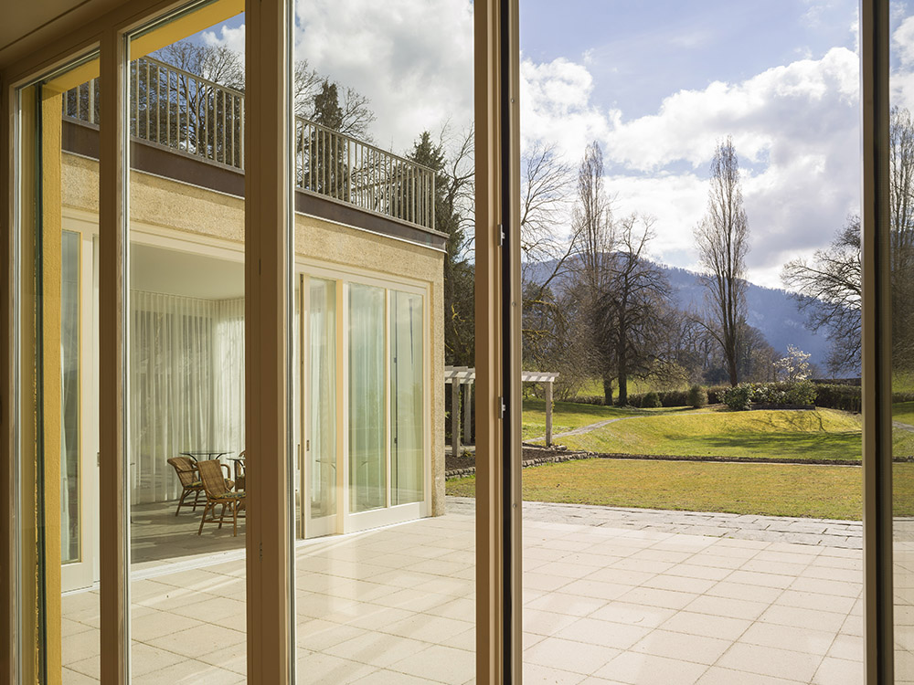 Villa Senar, Erdgeschoss, Veranda / Park, Bild: 2023, Kantonale Denkmalpflege, <a href=