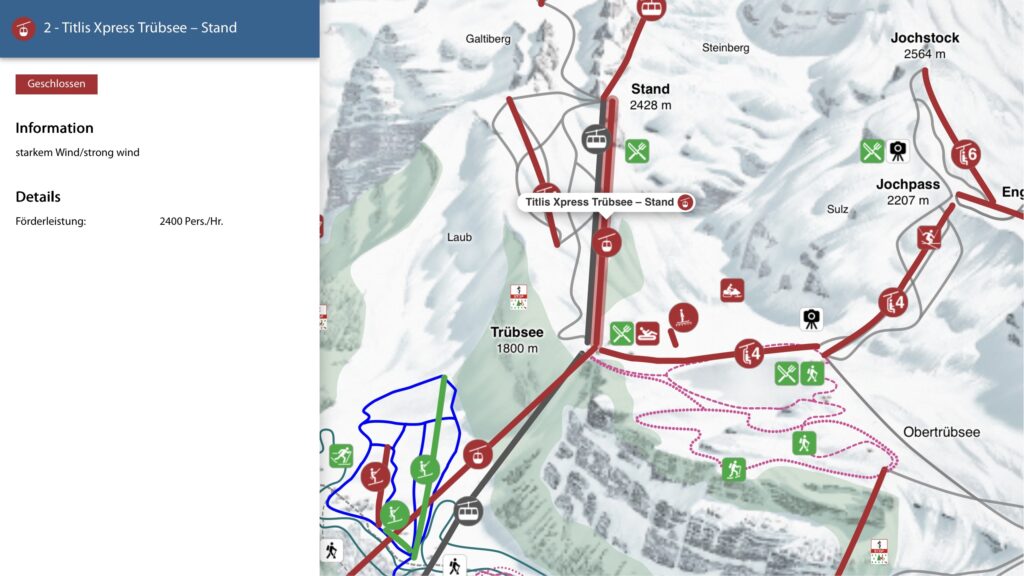 Die meisten Titlis Bahnen sind nach dem Gondel-Unfall geschlossen.